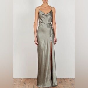 Shona Joy La Lune Bias Cowl Maxi Dress in Sage